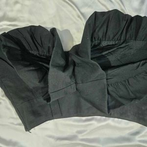 Micro Mini Black Pleated Skorts Bubble Skirt