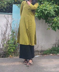 Olive Green Printed Kurti