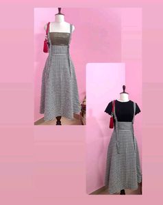 Vintage Gingham Pinafore Dress - Retro Charm