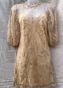 Zara mesh sequin dress