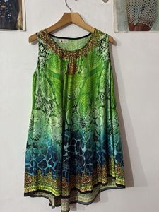 Green Print Tank Top