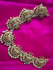 MatGold Fully Stone And Pearls Necklace An Earring
