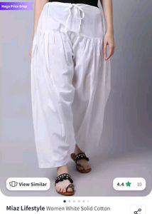 White Cotton Patiala Pants With Free Gift