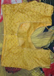 Yellow Readymade Saree Blouse