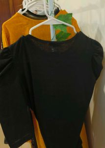 Black Puff Sleeve Top