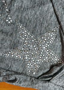 GGPX women Grey Stone Embellished Casual Top