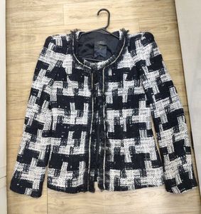 Textured Black &amp; White Jacket