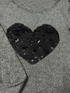 Black Heart Grey Sweater