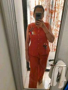 Embroidered Rust Top New With Tag Hai