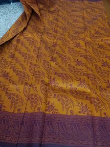 New Mustard Yellow And Wine Wedding Silk Saree