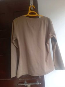 Beige Long Sleeve Top