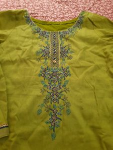 3pc Suit Kameez Pant Dupatta Embroidery Set Wear