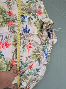 Oversized Beachy Floral Long Shirt