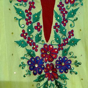 Bright flowing kurta with Dupatta