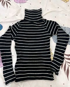Striped Turtleneck Top
