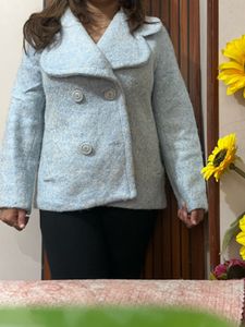 Stylish Blue Women&#39;s Coat