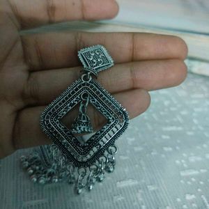 Silver Jhumka Earrings