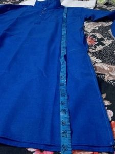 Blue Kurta with White Pajama Set