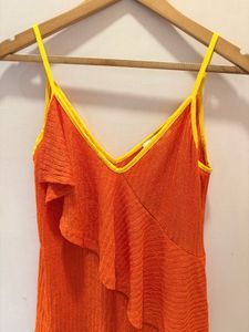 Beautiful Orange Top With Ruffle