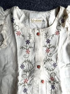 Embroidered Ruffle Top
