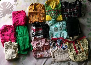 Mixed Indian Clothing Bundle Set Of 9 Kurti&amp; 4pant