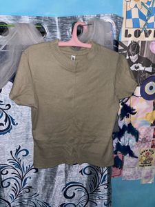 Ribbed Olive Top