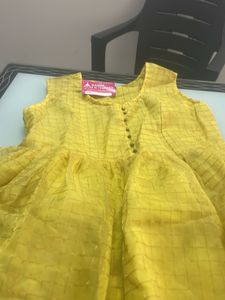 Yellow Organza Ethnic Gown