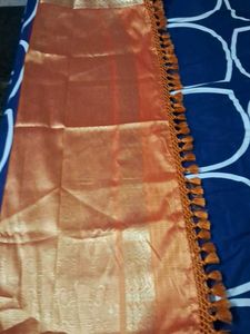 It Is Beautiful Mango Color Silk Saree.