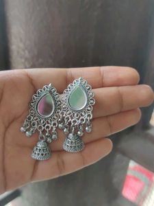 Silver Jhumka Earrings