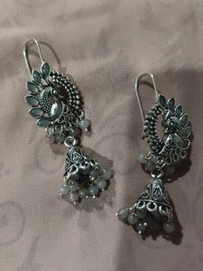 Oxidised Silver Hanging Earrings
