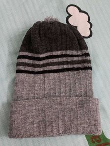 Striped Knit Beanie Hat