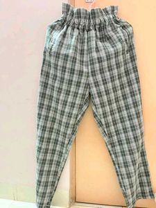 Plaid Paperbag Waist Pants