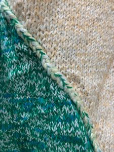 Unique Two-Tone Knit Sweater