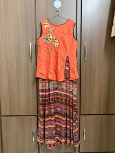Ethnic Gown With Cape / Shrug