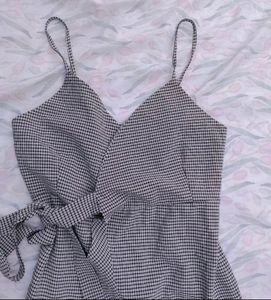 Checkered Wrap Dress