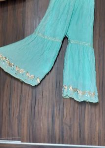 Elegant Blue Sharara Set With Dupatta
