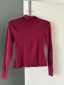 Burgundy Turtleneck Top