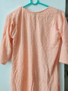 Chickenkari Kurta (Peach Colour, New)