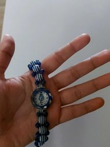 Blue And White Beaded Womens Watch