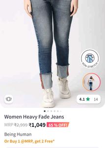 Distressed Cuff Jeans