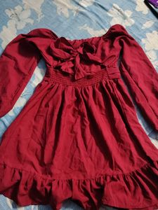 Mini Flared Bow Dress