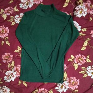 Green Turtleneck Top