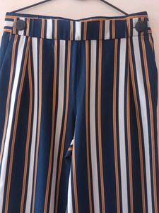 NAVY BLUE Wide Leg STRIPED PANTS