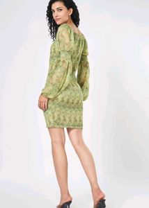 Green Floral Mini Dress