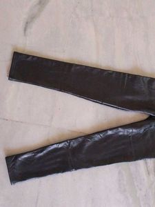 Stylish Black Faux Leather Leggings