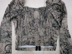Striped Oversized Shirt And Corset Top Combo