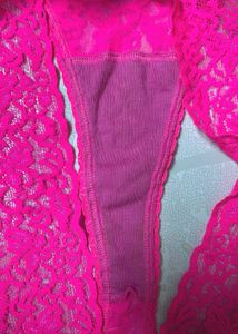 Victoria’s Secret “The Lacie” Hot Pink Lace Thong
