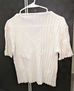 Ribbed Knit V-Neck Top