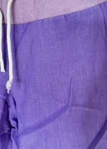 Purple Linen Blend Pants
