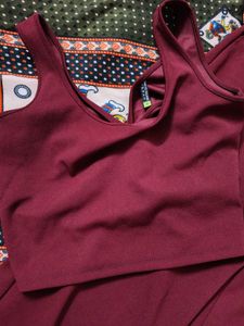 Tokyo Talkies Burgundy Crop Co-ords